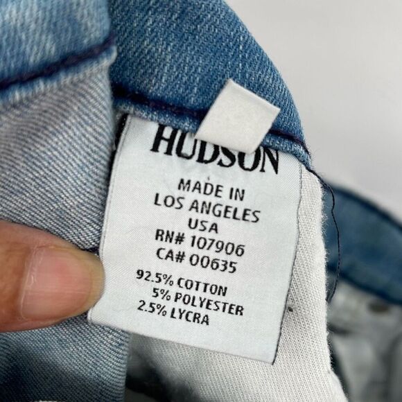 Hudson Womens Mid Rise Nico Super Skinny Distressed Ankle Jeans Light Wash Sz 27 - Picture 6 of 9
